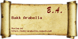 Bakk Arabella névjegykártya